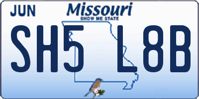 MO license plate SH5L8B