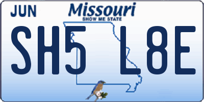 MO license plate SH5L8E