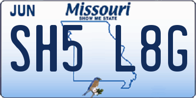 MO license plate SH5L8G