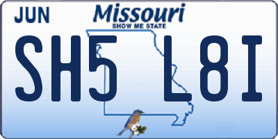 MO license plate SH5L8I
