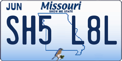MO license plate SH5L8L