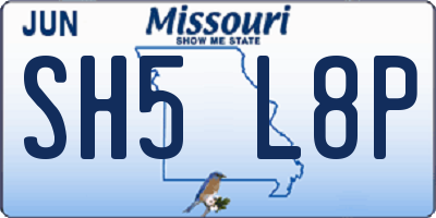 MO license plate SH5L8P