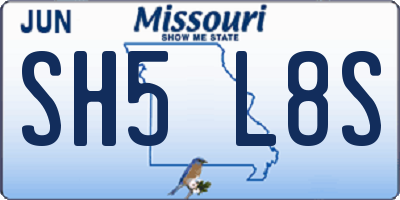 MO license plate SH5L8S