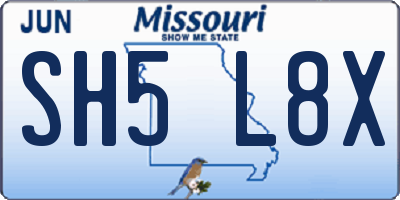 MO license plate SH5L8X