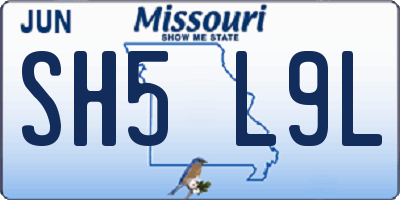 MO license plate SH5L9L