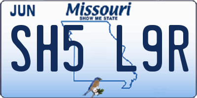 MO license plate SH5L9R