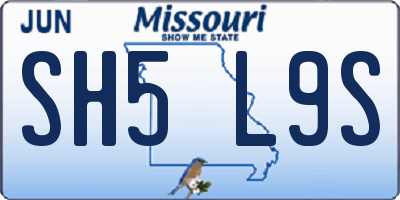 MO license plate SH5L9S