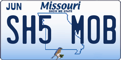 MO license plate SH5M0B