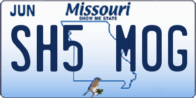 MO license plate SH5M0G
