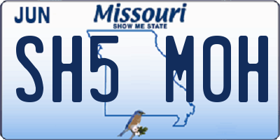 MO license plate SH5M0H