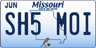 MO license plate SH5M0I