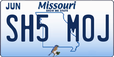 MO license plate SH5M0J