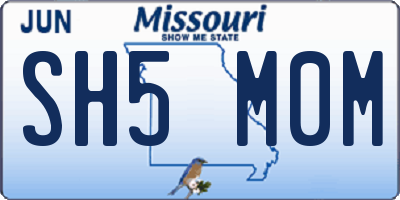 MO license plate SH5M0M