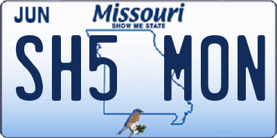 MO license plate SH5M0N
