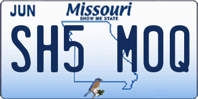 MO license plate SH5M0Q