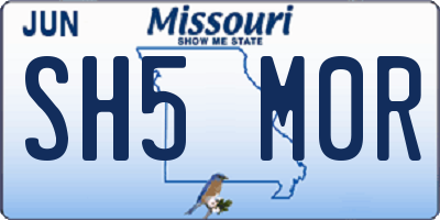 MO license plate SH5M0R