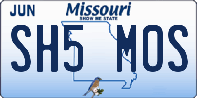 MO license plate SH5M0S