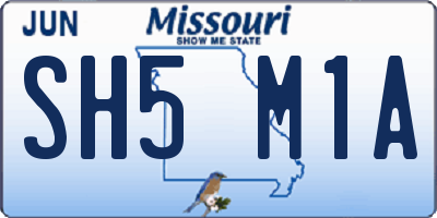 MO license plate SH5M1A