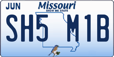 MO license plate SH5M1B