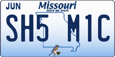 MO license plate SH5M1C