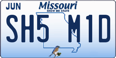 MO license plate SH5M1D