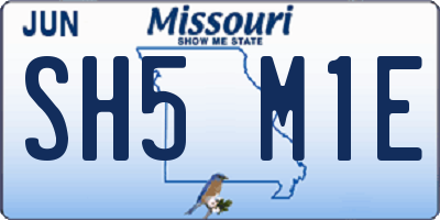 MO license plate SH5M1E