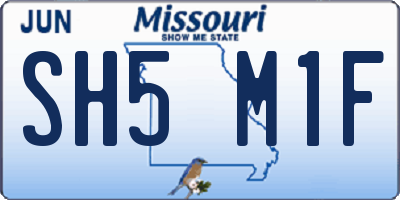 MO license plate SH5M1F
