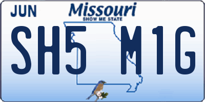 MO license plate SH5M1G