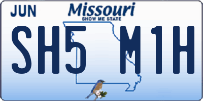 MO license plate SH5M1H
