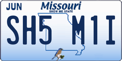 MO license plate SH5M1I