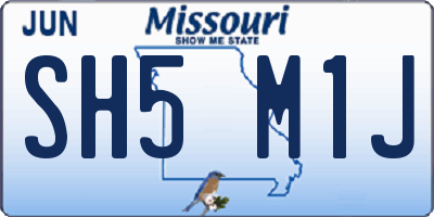 MO license plate SH5M1J