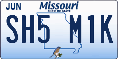 MO license plate SH5M1K