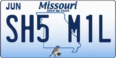 MO license plate SH5M1L