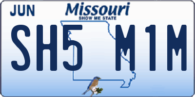 MO license plate SH5M1M