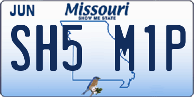 MO license plate SH5M1P