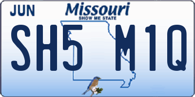 MO license plate SH5M1Q