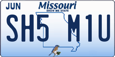 MO license plate SH5M1U
