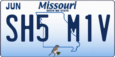 MO license plate SH5M1V