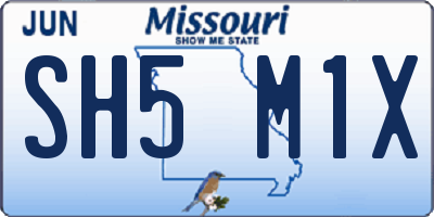 MO license plate SH5M1X