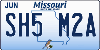 MO license plate SH5M2A