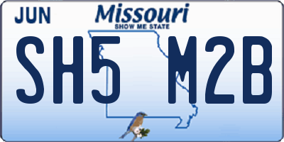 MO license plate SH5M2B