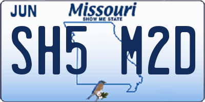 MO license plate SH5M2D
