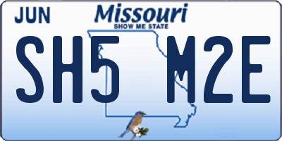 MO license plate SH5M2E