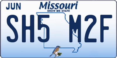MO license plate SH5M2F