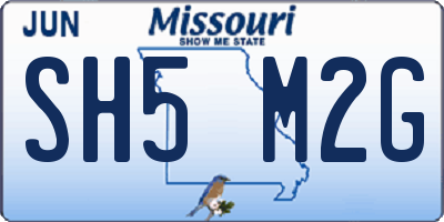 MO license plate SH5M2G