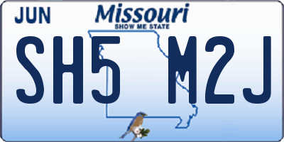 MO license plate SH5M2J