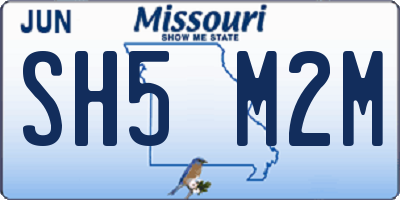MO license plate SH5M2M