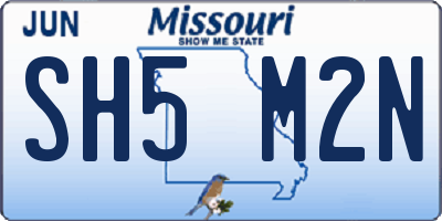 MO license plate SH5M2N