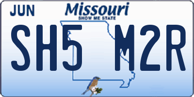 MO license plate SH5M2R