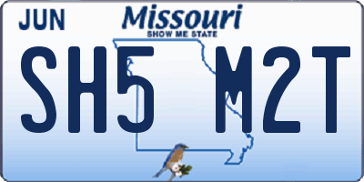 MO license plate SH5M2T